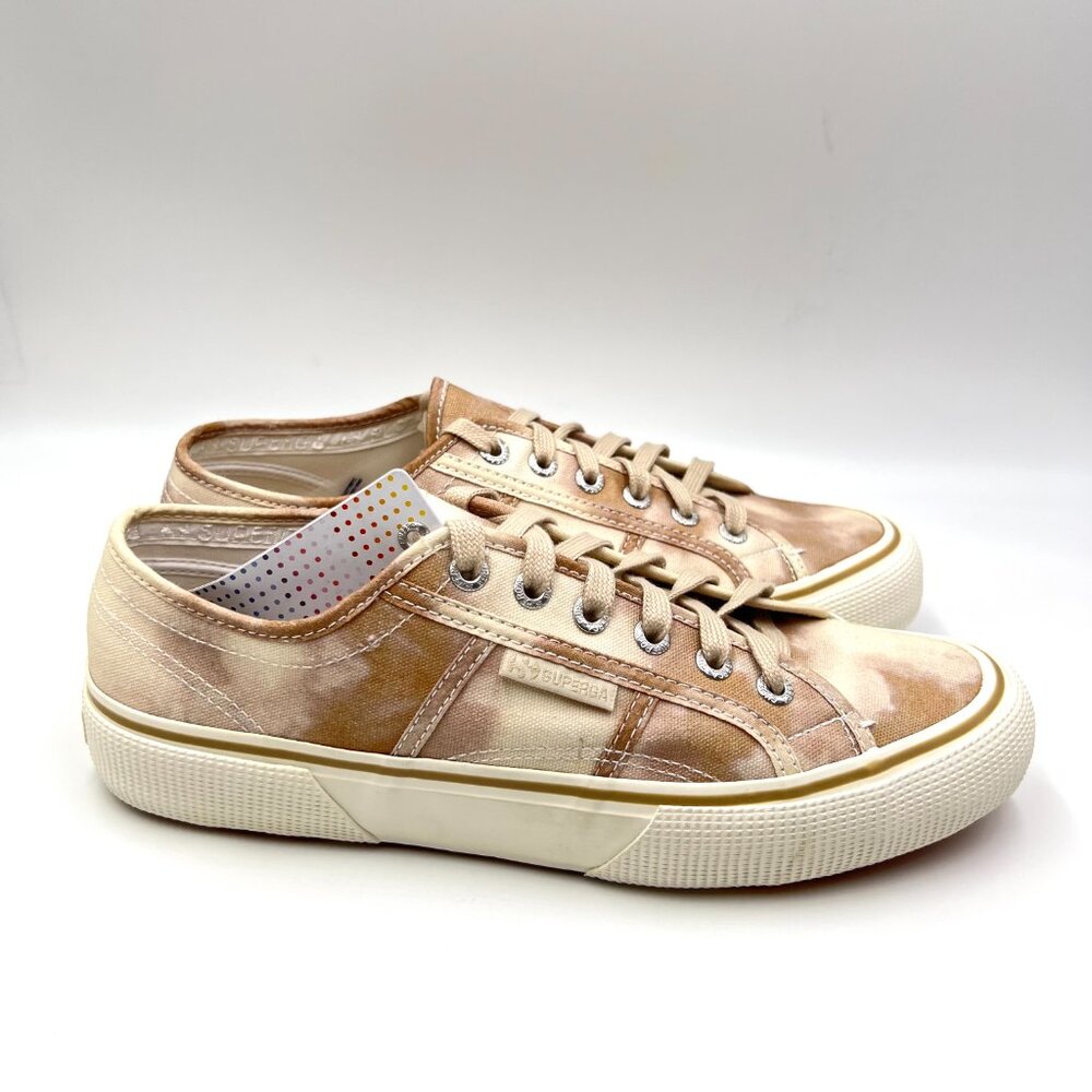 Superga Womens Size 41.5 EU 10 US Brown White Tie Dye‎ Sneakers Shoes